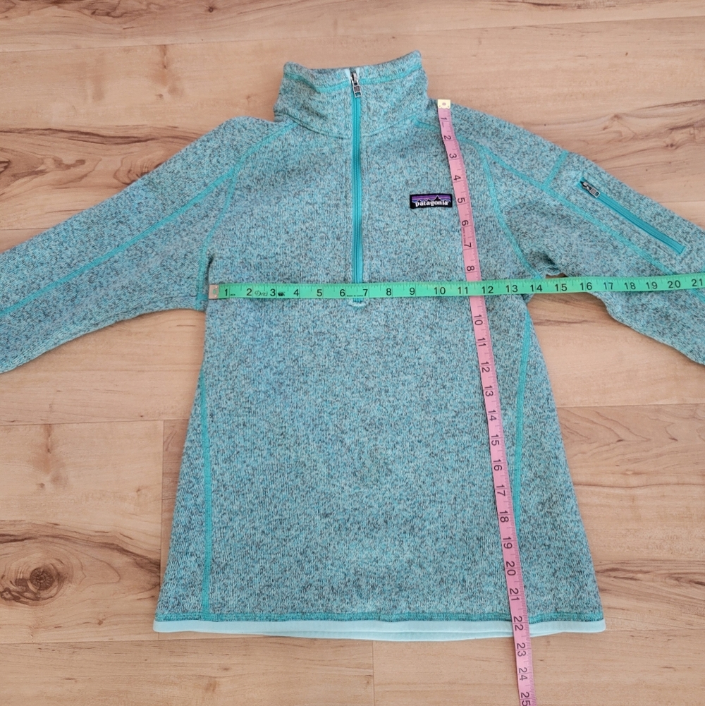Patagonia Better Sweater Teal Blue 1/4 Zip Fleece Pull Over Jacket Women Size S - Picture 5 of 5